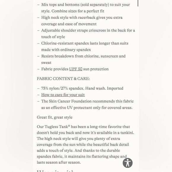 Land's End Tankini High Neck Strappy Back Soft black meadow floral cascade Var - Picture 4 of 5